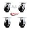 Service Caster 6 Inch Phenolic Caster Set with Roller Bearing 2 Swivel Lock and 2 Rigid SCC SCC-35S620-PHR-BSL-2-R-2 - alternate 4